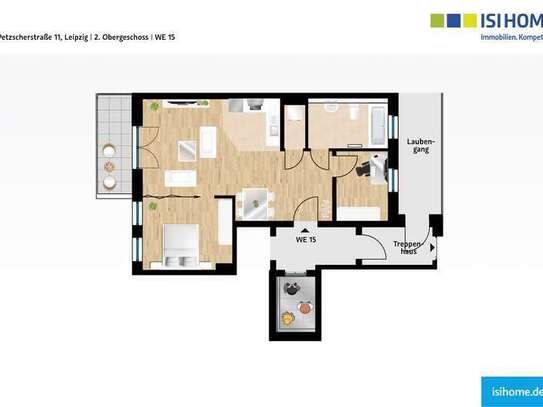 Großzügige 2,5-Raumwohnung mit Sonnenbalkon zum Erstbezug - WE15