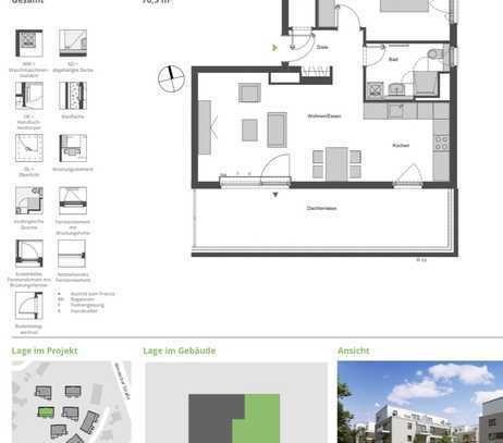 Stilvolle, neuwertige 2-Zimmer-Penthouse-Wohnung mit geh. Innenausstattung mit Balkon und EBK