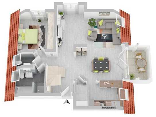 3,5-Zimmer-Maisonette-Wohnung mit Balkon, Garage & Einbauküche