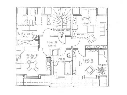 Gemütlich und helle, 3-Raum Wohnung im DG