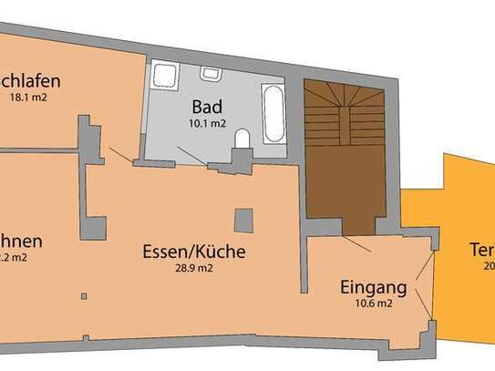 Sanierte 2,5-Zimmer Altbauwohnung mit großer Terrasse in Bamberg