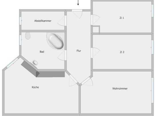 Stilvolle, vollständig renovierte 3,5-Zimmer-Erdgeschosswohnung in Nürnberg