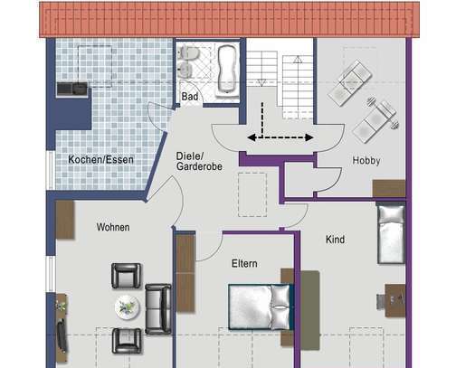 4 Zimmer-Wohnung im DG im Zentrum von Radevormwald