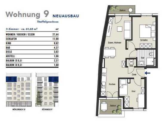 Zentrale Drei-Zimmer-Wohnung in der City