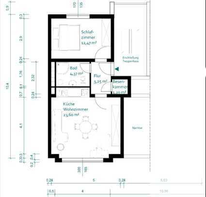 Charmantes 2-Zimmer-Apartment im Herzen Schweinfurts (möbliert)