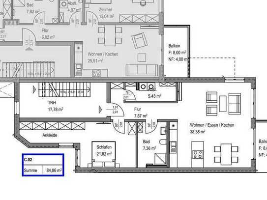 3 ZKB Neubauwohnung im Obergeschoss C02