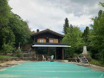 exklusive Alleinlage - ruhiges Naturparadies mit kleinem Haus/Pool/Sauna