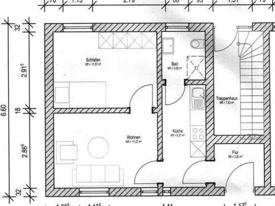 Sanierte 2 Zimmer, neue Küche, Bad, Gartenmitbenutzung in ruhiger Lage nahe Marienfeld