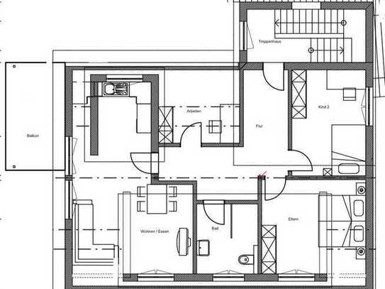 Helle Dachgeschosswohnung (Erstbezug) mit Balkon