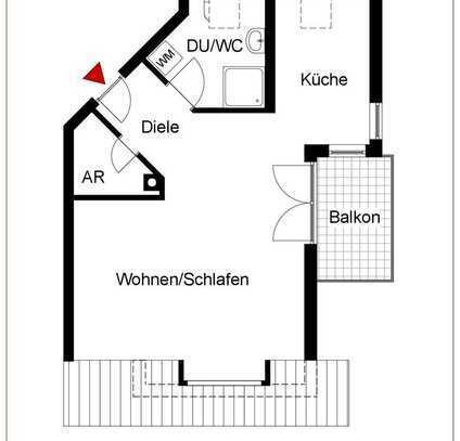 Charmante Dachgeschoss-Wohnung mit Balkon und Stellplatz