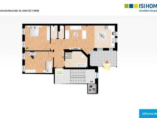 3- Raumwohnung im DG mit EBK & Stellplatz- WE08