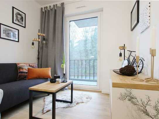 Voll möbliertes 2-Zimmer-Apartment mit Terrasse zum begrünten Innenhof