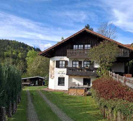 renovierte Eigentumswohnung mit Gartenanteil und Blockhütte in Bodenmais