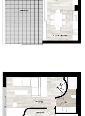 Exklusive 3-Raum-Maisonette-Wohnung, große Dachterrasse, Braunschweig - Erstbezug!