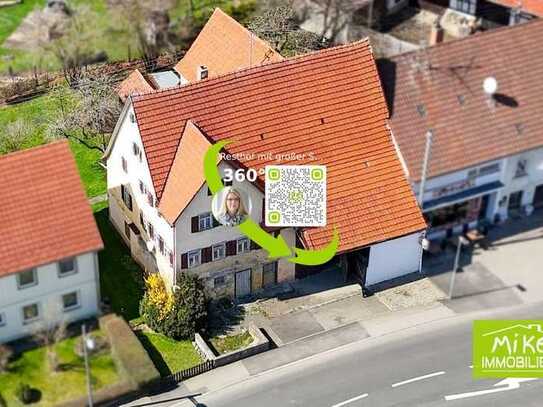Sanierungsobjekt oder Baugrundstück mit Potenzial – Charmantes Anwesen im Herzen von Würtingen