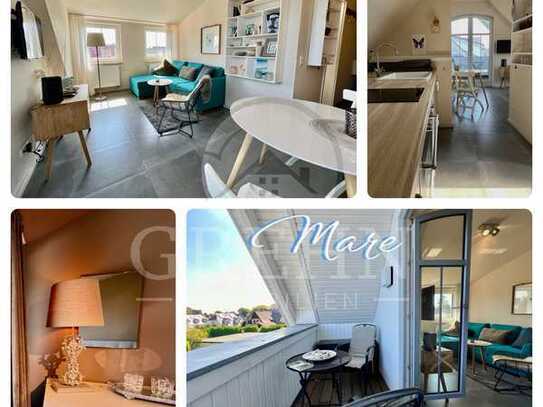 "Mare" helle 2 Raum-Ferienwohnung mit Loggia & im Einrichtungsstil passend zum Namen.