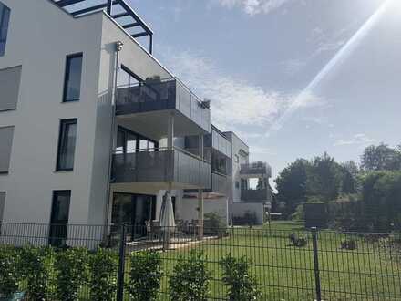 Neubau/Erstbezug 1.OG 2 Zimmer, großer West-Balkon, barrierefreies Bad