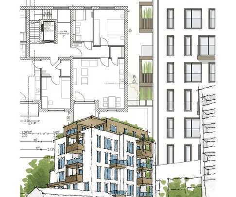 Grundstück mit Baugenehmigung für Geschosswohnungsbau in Citylage Landshut