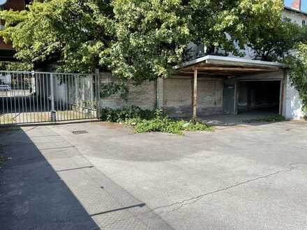 Gewerbehalle mit Garagentor ca.200 qm (4m breit und 50m lang)