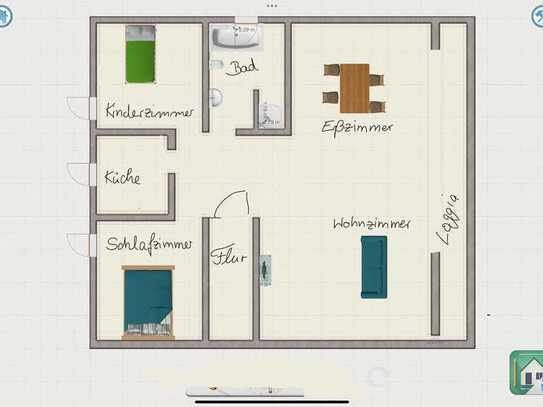 Vollständig renovierte Wohnung mit 3,5 Zimmern und Loggia in Lünen Alstedde