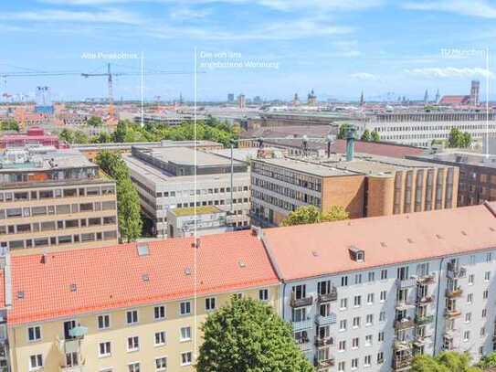 Rarität in der Münchner City: Aufwendig renovierte 3-Zi.-Whg. mit Südwest-Balkon & Innenhof-Garage