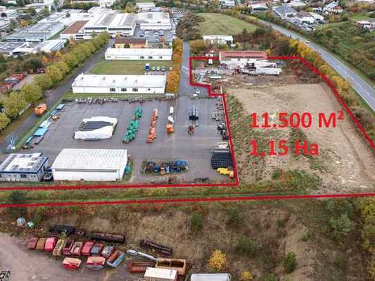 Gewerbegrundstück mit Halle direkt an der B27 in 74722 Buchen, 11.500 m² Grundstück und 480 m² Halle