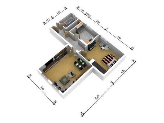 große 2-Raum-Wohnung im Zentrum von Jüterbog