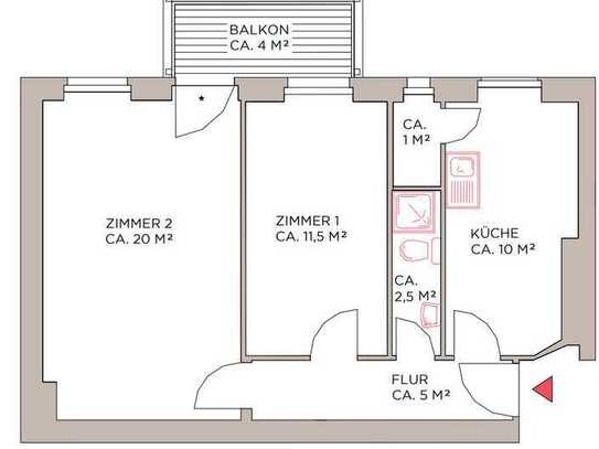 2- Zimmerwohnung mit Balkon, zentral und ruhig gelegen