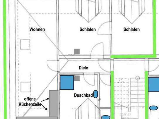 NEU ERSTBEZUG NACH SANIERUNG 3 RAUM WOHNUNG