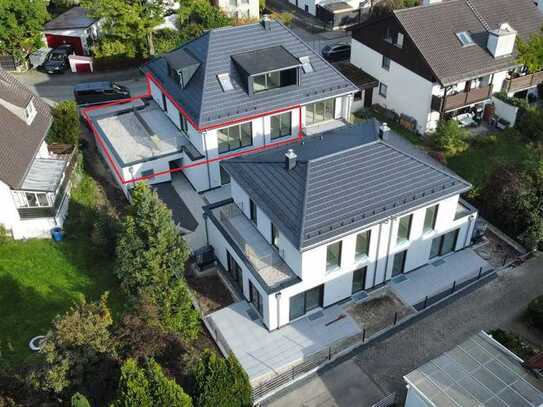 Neubau in Fertigstellung, Zentrale 3-ZKB-Wohnung mit großer Terrasse im 1. OG