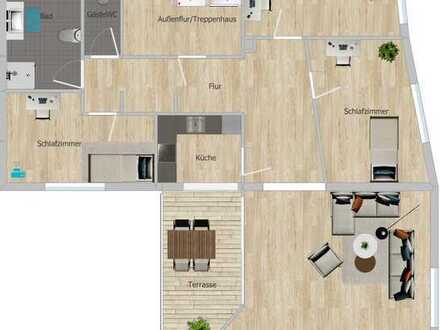Große 4-Zimmer-Wohnung im 01. OG mit Loggia in Ludwigshafen-Rheingönheim