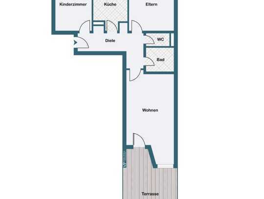 Geschmackvolle 3 Raum-Wohnung mit Garten in Augsburg