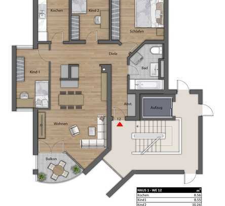 Erstbezug nach Sanierung mit EBK und Balkon: stilvolle 4-Zimmer-Wohnung in Kolbermoor