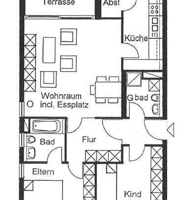 Altersgerechte 3-Zimmer-Wohnung im Erdgeschoss mit eigenem Garten und Tiefgarage