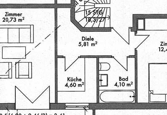 2-Raum-Wohnung1. Stock in Moosach, München