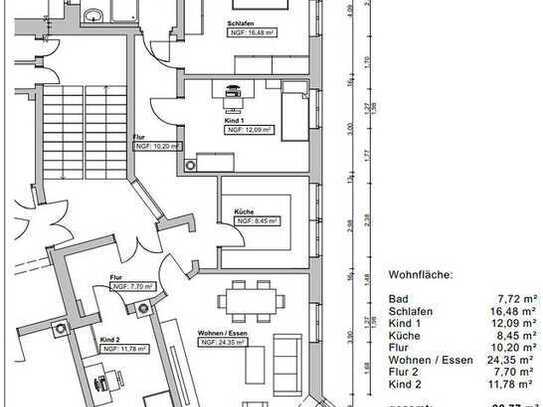 Attraktive komplett sanierte 4-Zimmer-Wohnung in denkmalgeschütztem Haus