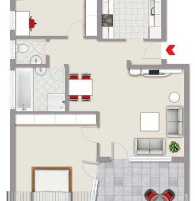 Backnang: Schöne und gepflegte 3 1/2-Zimmer-Dachgeschosswohnung für Kapitalanleger