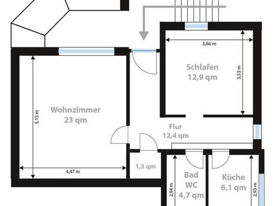 Ansprechende und renovierte 2-Raum-Souterrain-Wohnung mit EBK in Hahnheim