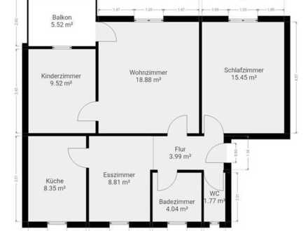 Attraktive 3,5-Zimmer-Wohnung mit Balkon in Fellbach!