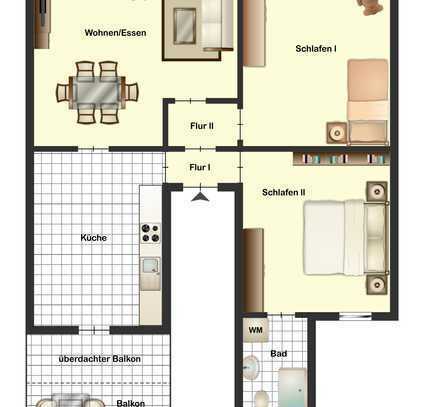 Erstbezug nach Sanierung mit Balkon: ansprechende 3-Zimmer-Wohnung in Neuwied/Engers