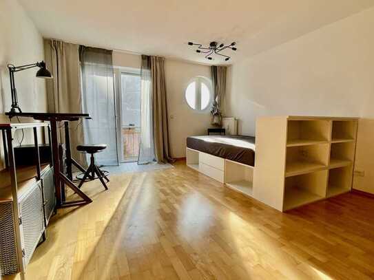 Bergerstr! Möbliertewohnung 1-Zimmer-Wohnung mit geh. Innenausstattung mit Balkon und EBK