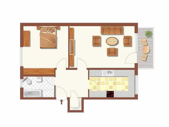 Ruhige Lage in Kriegshaber, 2 ZKB + Balkon und Außenstellplatz