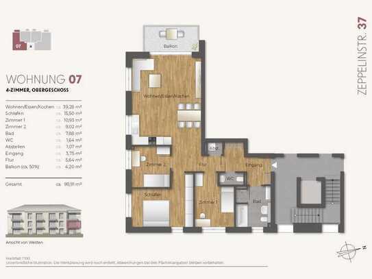 4 - Zi. Neubau Obergeschosswohnung (Whg. 07)