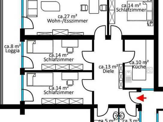 Große 4-Zimmerwohnung in Rüsselsheim "Vermietet"