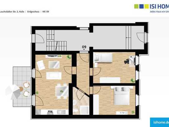 moderne 3-Raumwohnung in zentraler Lage - WE09