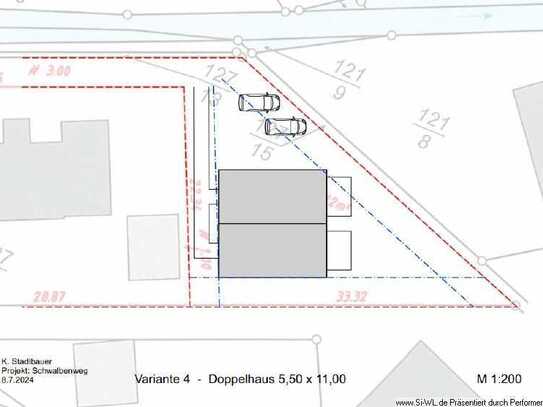 Grundstück für ein Doppelhaus