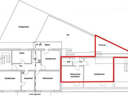 Zentrumsnahe 2 Zimmer-Wohnung mit großer Terrasse und Einbauküche in Rastatt