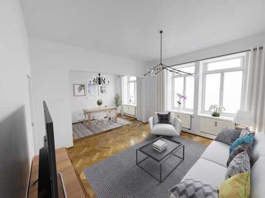 Denkmalgeschütze Altbauwohnnung, 3-Zimmer, München Maxvorstadt, Eigenutzung möglich, von privat