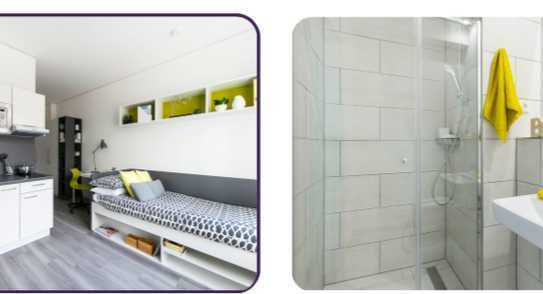 Studio S-Silver 1-Zimmer-Studentenwohnung mit gehobener Innenausstattung im Yugo Urbanum ab Juni 24