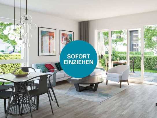 Sofort bezugsfrei: Moderne 3-Zimmer-Wohnung mit 2 Bädern, Garten und Terrasse für urbanes Wohnen